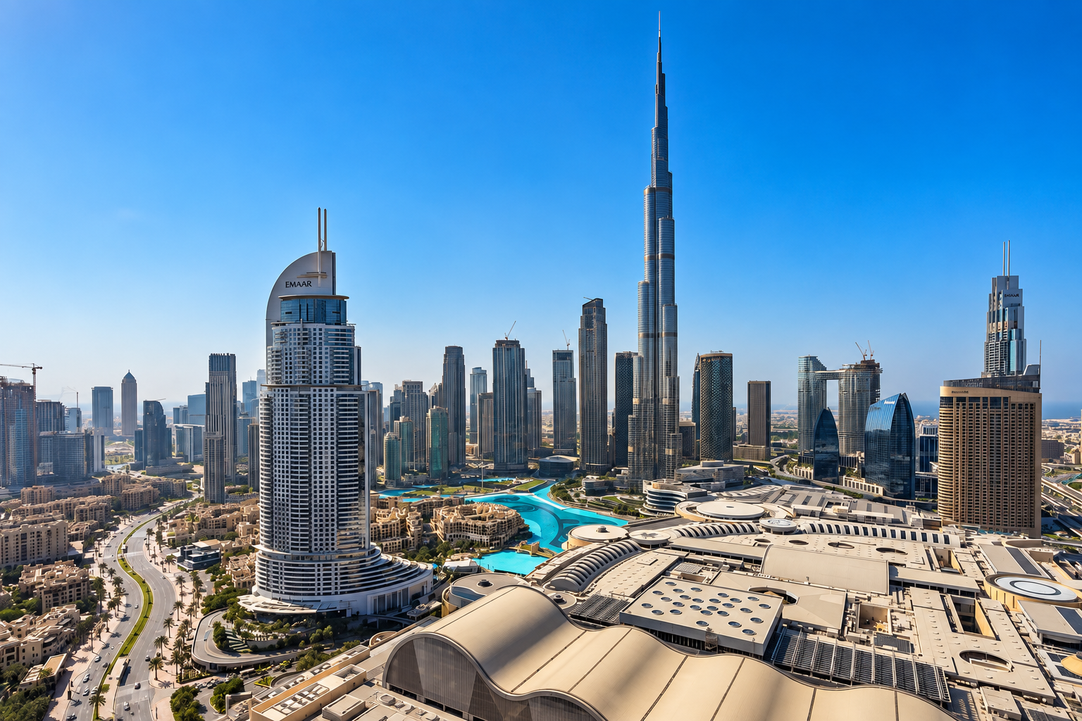 Dubai skyline with Burj Khalifa